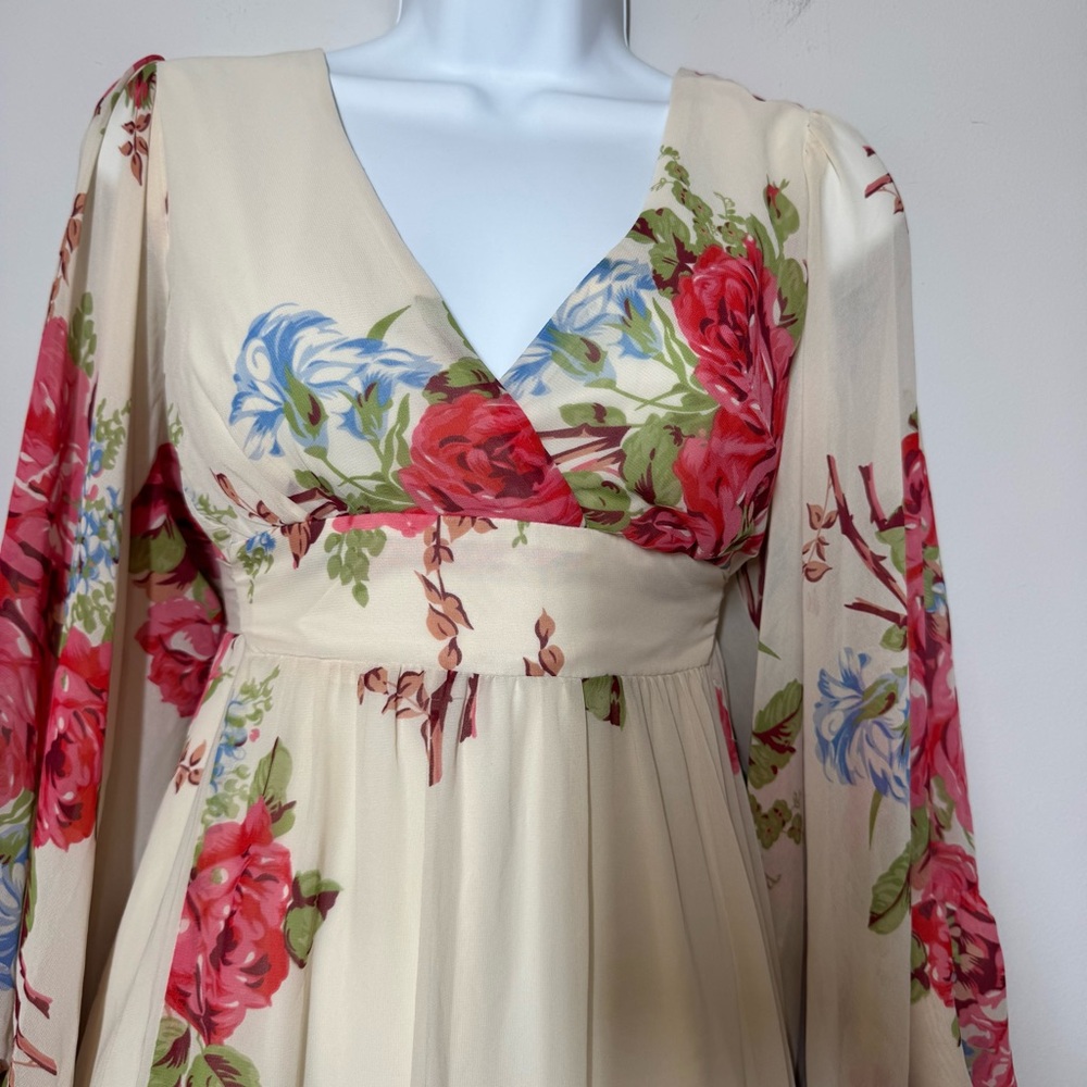 Betsey Johnson Bambi floral boho bohemian hippie flowy dress coquette girl sz 12 - Picture 14 of 14